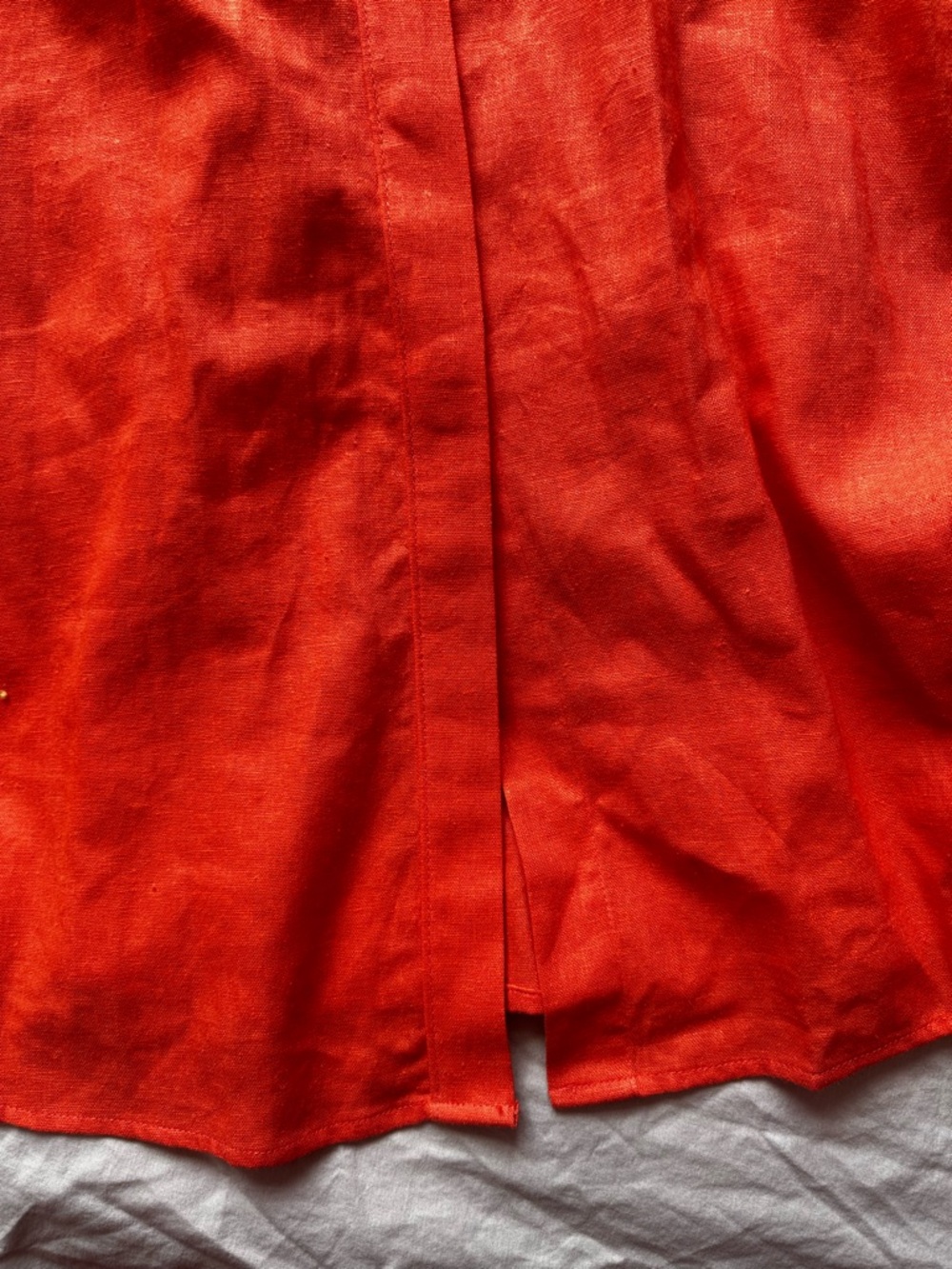 Donna Karan New York Orange Linen Belted Shirt Dress Midi Size 12 - Picture 6 of 15